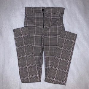 garage grey plaid stretchy pants